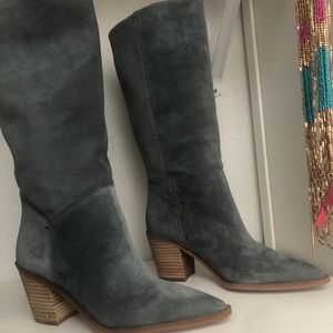 Indigo Pointed Toe Knee-High Boot